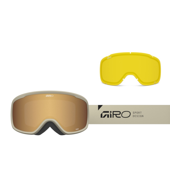 Gogle zimowe GIRO ROAM STONE STACKED (OTG) (Cylindryczne) (szyba AMBER GOLD 19-42% S2 + YELLOW 80-99% S0) (NEW 2025/2026)