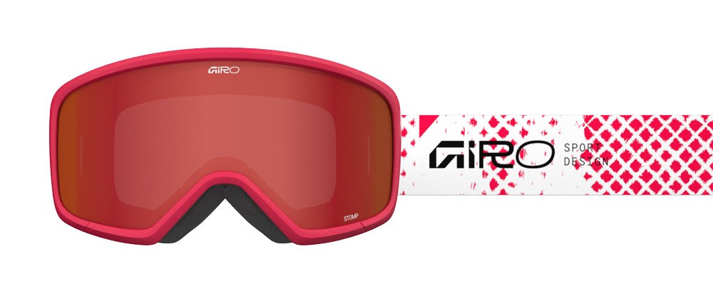 Gogle zimowe juniorskie GIRO STOMP RED FENCE (szyba AMBER SCARLET 19-42% S2) (NEW 2025/2026)
