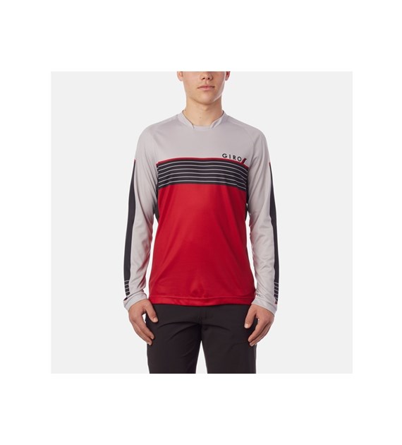 Koszulka męska GIRO ROUST JERSEY LS długi rękaw dark red 6 string roz. M (DWZ)