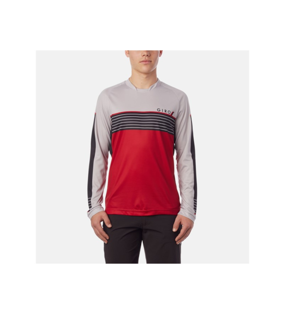 Koszulka męska GIRO ROUST JERSEY LS długi rękaw dark red 6 string roz. M (DWZ)