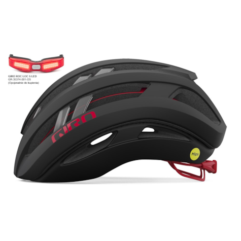 Kask szosowy GIRO ARIES SPHERICAL matte carbon red.