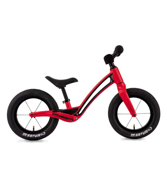 Rowerek biegowy HORNIT AIRO+ RED, Czerwony z zawieszeniem (DWZ 50%)