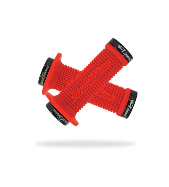 Chwyty kierownicy LIZARDSKINS MINI MACHINE LOCK-ON klamry czarne 105mm czerwone (DWZ)