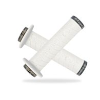 Chwyty kierownicy LIZARDSKINS LOGO FLANGE LOCK-ON klamry czarne 143mm białe (DWZ)