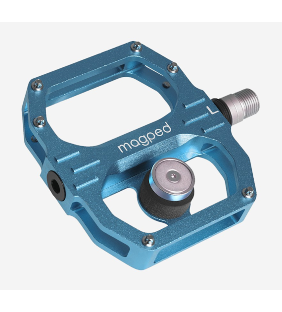 Pedały MAGPED SPORT2 BLUE 100NM (Gravel, Trekking, MTB), Magnetyczne z blokami, Siła magnesu 100Nm dla rowerzystów <65kg, Niebieskie (NEW)