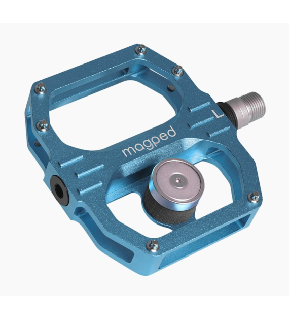 Pedały MAGPED SPORT2 BLUE 150NM (Gravel, Trekking, MTB), Magnetyczne z blokami, Siła magnesu 150Nm dla rowerzystów 65-90kg, Niebieskie, Waga 440g (NEW)
