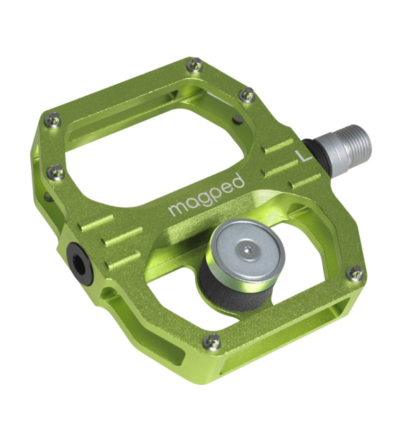 Pedały MAGPED SPORT2 GREEN 150NM (Gravel, Trekking, MTB), Magnetyczne z blokami, Siła magnesu 150Nm dla rowerzystów 65-90kg, Zielone, Waga 440g (NEW)