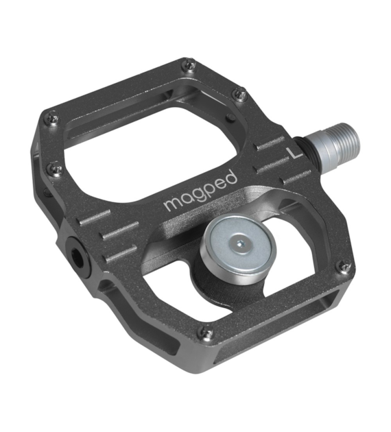 Pedały MAGPED SPORT2 GREY 150NM (Gravel, Trekking, MTB), Magnetyczne z blokami, Siła magnesu 150Nm dla rowerzystów 65-90kg, Grafitowe, Waga 440g (NEW)