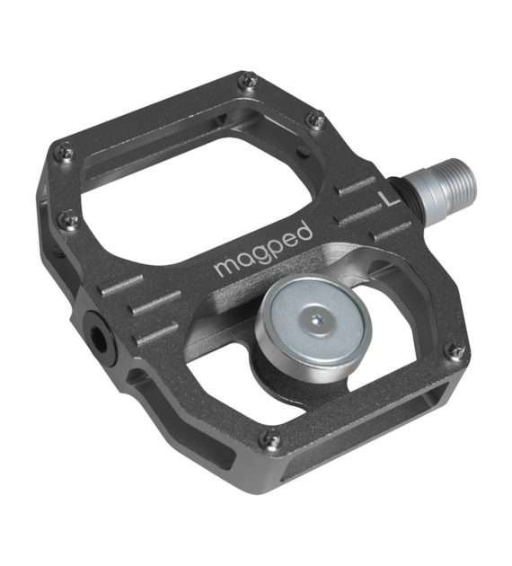 Pedały MAGPED SPORT2 GREY 200NM (Gravel, Trekking, MTB), Magnetyczne z blokami, Siła magnesu 200Nm dla rowerzystów >75kg, Grafitowe, Waga 458g (NEW)