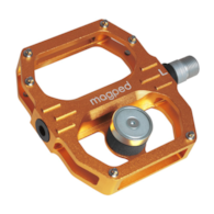 Pedały MAGPED SPORT2 ORANGE 150NM (Gravel, Trekking, MTB), Magnetyczne z blokami, Siła magnesu 150Nm dla rowerzystów 65-90kg, Pomarańczowe, Waga 440g (NEW)