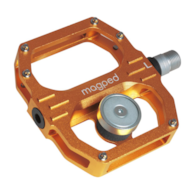 Pedały MAGPED SPORT2 ORANGE 200NM (Gravel, Trekking, MTB), Magnetyczne z blokami, Siła magnesu 200Nm dla rowerzystów >75kg, Pomarańczowe, Waga 458g (NEW)