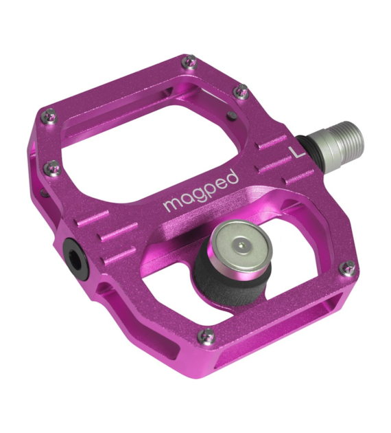 Pedały MAGPED SPORT2 PINK 100NM (Gravel, Trekking, MTB), Magnetyczne z blokami, Siła magnesu 100Nm dla rowerzystów <65kg, Różowe (NEW)