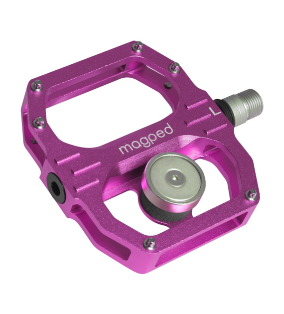 Pedały MAGPED SPORT2 PINK 200NM (Gravel, Trekking, MTB), Magnetyczne z blokami, Siła magnesu 200Nm dla rowerzystów >75kg, Różowe, Waga 458g (NEW)