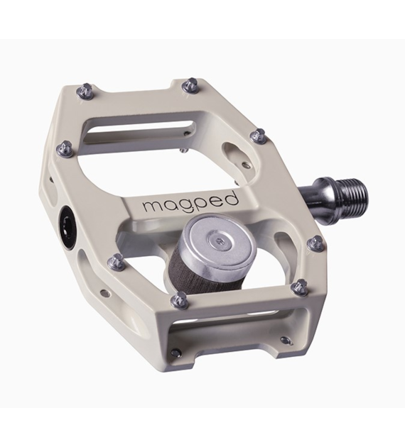 Pedały MAGPED ULTRA2 150NM (Gravel, Trekking, MTB), Magnetyczne z blokami, Siła magnesu 150Nm dla rowerzystów <80kg, Jasnoszare, Waga 320g (NEW)