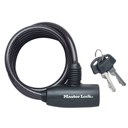 Zapięcie rowerowe MASTERLOCK QUANTUM 8126 8mm 180cm KLUCZYK czarne (NEW)