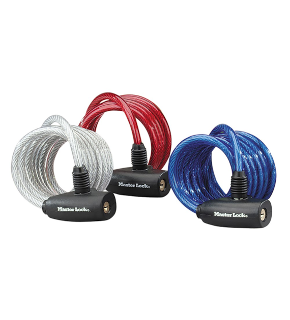 Zapięcie rowerowe MASTERLOCK QUANTUM 8127 8mm 180cm KLUCZYK 3szt. zestaw rodzinny (NEW)