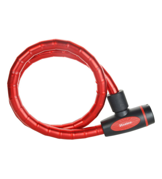 Zapięcie rowerowe MASTERLOCK QUANTUM 8228 18mm 100cm KLUCZYK czerwone (NEW)