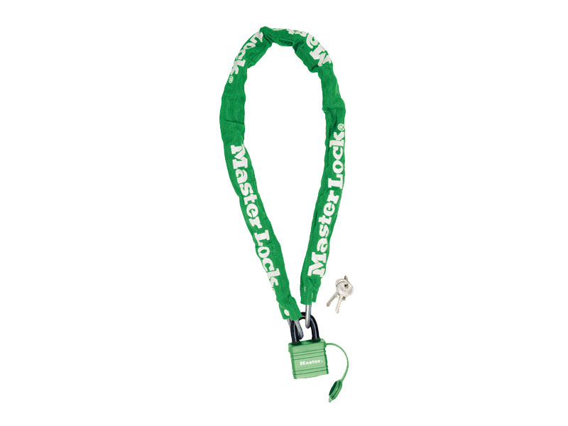 Zapięcie rowerowe MASTERLOCK QUANTUM 8390 ŁAŃCUCH 6mm 40mm 90cm KLUCZYK zielony (NEW)