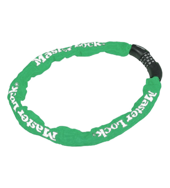 Zapięcie rowerowe MASTERLOCK QUANTUM 8392 ŁAŃCUCH 8mm 40mm 90cm SZYFR zielone (NEW)