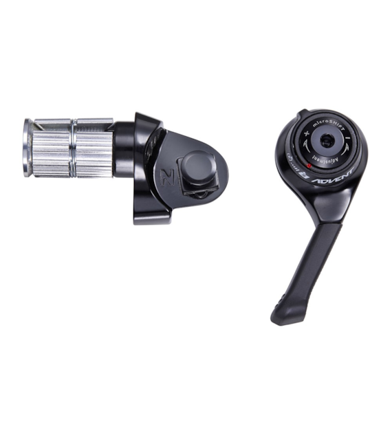 Manetka MICROSHIFT ADVENT, Prawa, 9.rzędowa, Niekompatybilna z Shimano, Bar End Shifter, Friction/Indeksowanie (NEW)