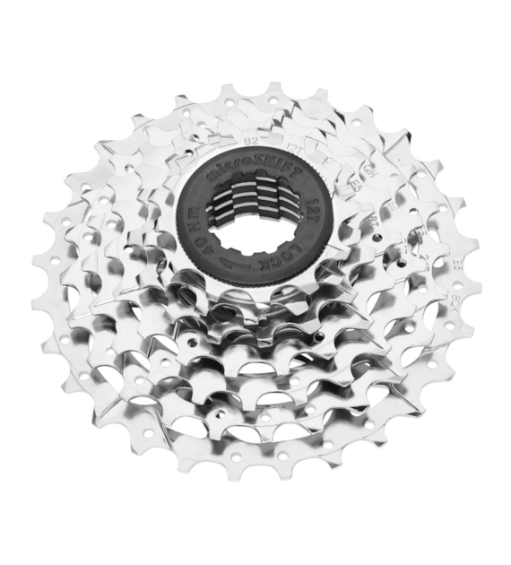 Kaseta MICROSHIFT MEZZO, 7.rzędowa, Stalowa, Kompatybilna z Shimano, 12-13-15-18-21-24-28, Nikiel (NEW))