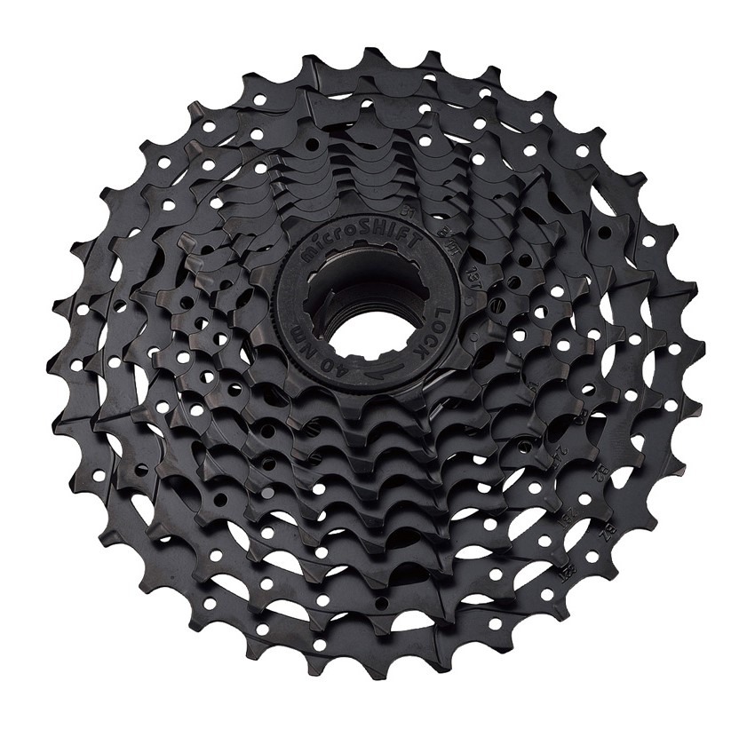 Kaseta MICROSHIFT MEZZO, 8.rzędowa, Stalowa, Kompatybilna z Shimano, 11-13-15-18-21-24-28-32, Czarna (NEW)