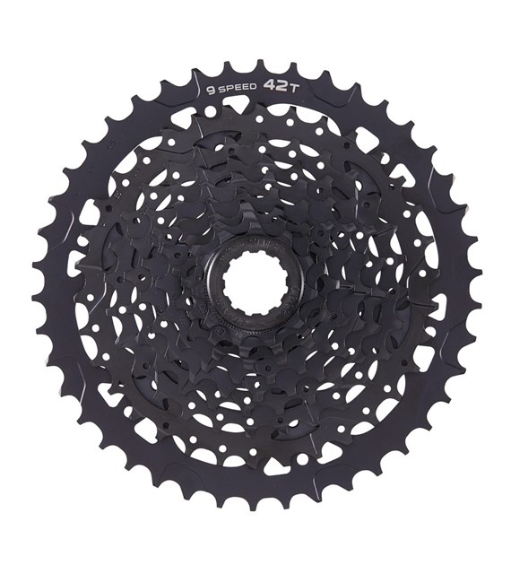 Kaseta MICROSHIFT ADVENT, 9.rzędowa, Stalowa do 34T Aluminiowa 42T, Dedykowana dla ADVENT, 11-13-15-18-21-24-28-34-42(Al.) Czarna (NEW)