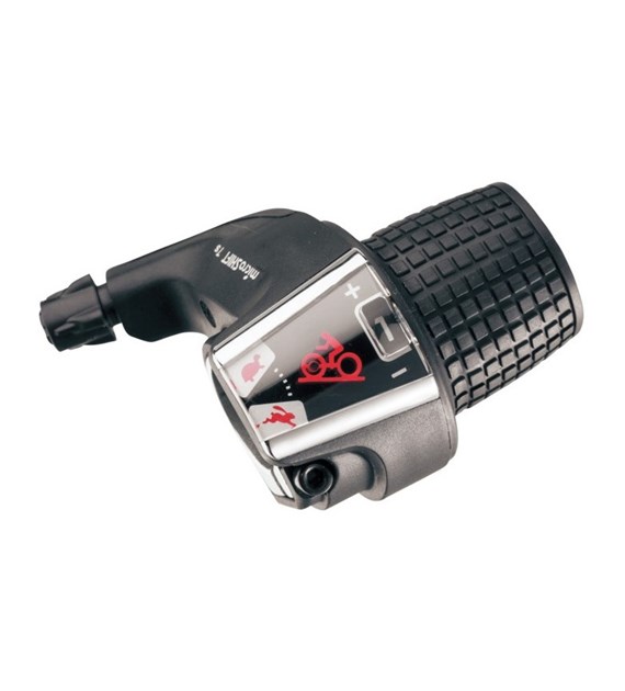 Manetka MICROSHIFT, Prawa, 7.rzędowa, Kompatybilna z Shimano, Twist Shifter, Optyczny Wskaźnik Przełożeń (NEW)