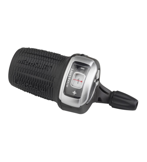 Manetka MICROSHIFT, Lewa, 3.rzędowa, Kompatybilna z Shimano, Twist Shifter, Friction/Optyczny Wskaźnik Przełożeń (NEW)