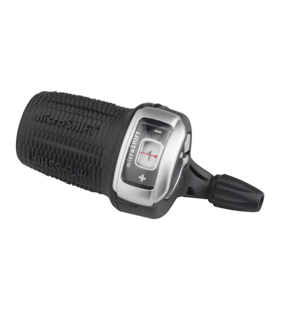 Manetka MICROSHIFT, Lewa, 3.rzędowa, Kompatybilna z Shimano, Twist Shifter, Optyczny Wskaźnik Przełożeń (NEW)