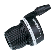 Manetka MICROSHIFT, Lewa, 3.rzędowa, Kompatybilna z Shimano, Twist Shifter, Friction (NEW)