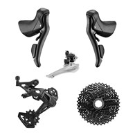 Grupa gravelowa MICROSHIFT SWORD BLACK PK-G7920, 2x9, Zestaw Klamkomanetki Tylna przerzutka Przednia przerzutka Kaseta 38T, Bez korby (NEW)