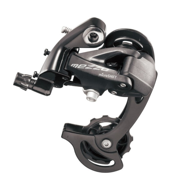Przerzutka Tylna MICROSHIFT MEZZO, 8-9.rzędowa(1/2x8/9), Kompatybilna z Shimano, Krótki Wózek, Max. Tryb 28-36T, Pojemność 39T (DWZ)