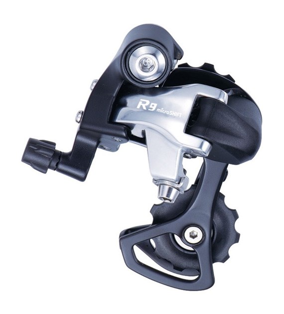 Przerzutka Tylna MICROSHIFT R9, 9-10.rzędowa(2x9/10), Kompatybilna z Shimano, Krótki Wózek, Max. Tryb 25-28T, Pojemność 33T (NEW)