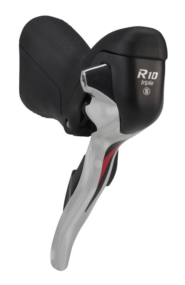 Klamkomanetka MICROSHIFT R10, Lewa, 3.rzędowa, Kompatybilna z Shimano, Dual Control, Krótki Zasięg Hamulca, Srebrna (NEW)