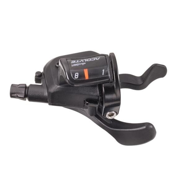 Manetka MICROSHIFT ACOLYTE, Prawa, 8.rzędowa, Nie kompatybilna z Shimano, Xpress Trigger, Optyczny Wskaźnik Przełożeń (NEW)