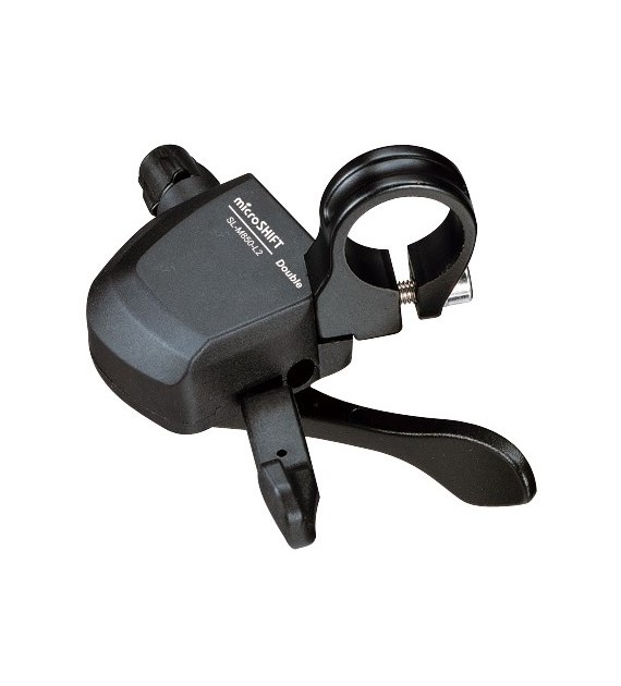 Manetka MICROSHIFT XLE, Lewa, 2.rzędowa, Kompatybilna z Shimano, Xpress Trigger, Bez Wskaźnika Przełożeń (DWZ)