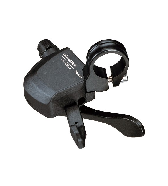 Manetka MICROSHIFT XLE, Lewa, 2.rzędowa, Kompatybilna z Shimano, Xpress Trigger, Bez Wskaźnika Przełożeń (DWZ)