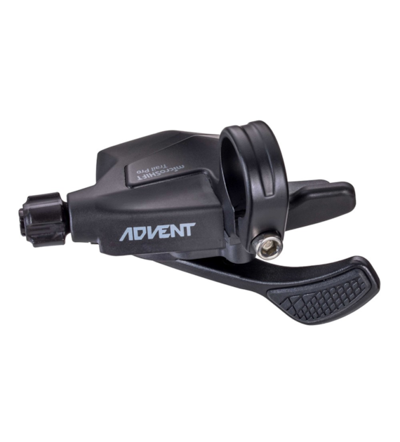 Manetka MICROSHIFT ADVENT, Prawa, 9.rzędowa, Niekompatybilna z Shimano, Trigger Pro, Bez Wskaźnika Przełożeń (NEW)