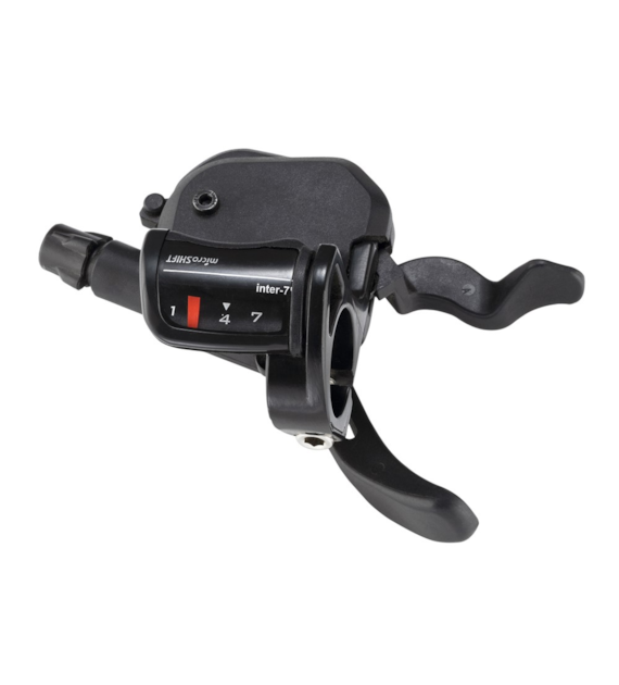 Manetka MICROSHIFT, Prawa, 7.rzędowa, Kompatybilne z Shimano, Xpress Shifter, Optyczny Wskaźnik Przełożeń, Czarna (NEW)
