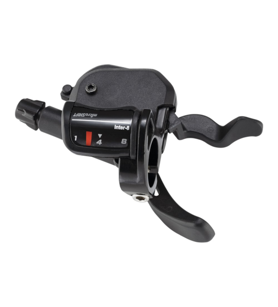 Manetka MICROSHIFT, Prawa, 8.rzędowa, Kompatybilne z Shimano, Xpress Shifter, Optyczny Wskaźnik Przełożeń, Czarna (NEW)