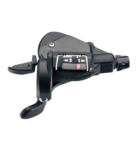 Manetka MICROSHIFT, Lewa, 3.rzędowa, Kompatybilna z Shimano, Thumb Tap, Optyczny Wskaźnik Przełożeń (NEW)