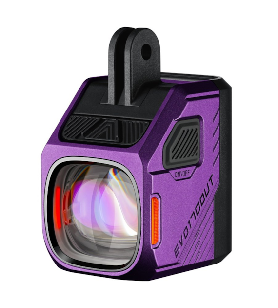 Lampka przednia MAGICSHINE EVO 1700UT PURPLE ANT+ FTR, 1700 lumenów, Kompatybilna z Shimano Di2, Zestaw Lampka + Pilot (NEW 2027)