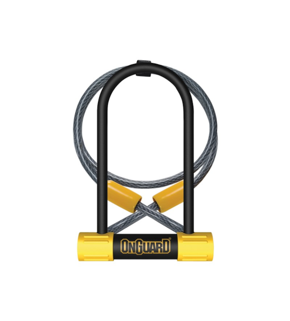 Zapięcie rowerowe ONGUARD BULLDOG MEDIUM DT DT 8015M U-LOCK + CABLE - ⌀13mm, Wymiary: 90mm x 175mm, 5x Kluczy z kodem + LINKA 10mm x 120cm (NEW)