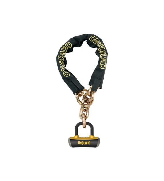 Zapięcie rowerowe ONGUARD MASTIFF 8019LP ŁAŃCUCH + U-LOCK, Wymiary: 130cm x 10mm, 5x Kluczy z kodem + U-LOCK ⌀14mm (NEW)