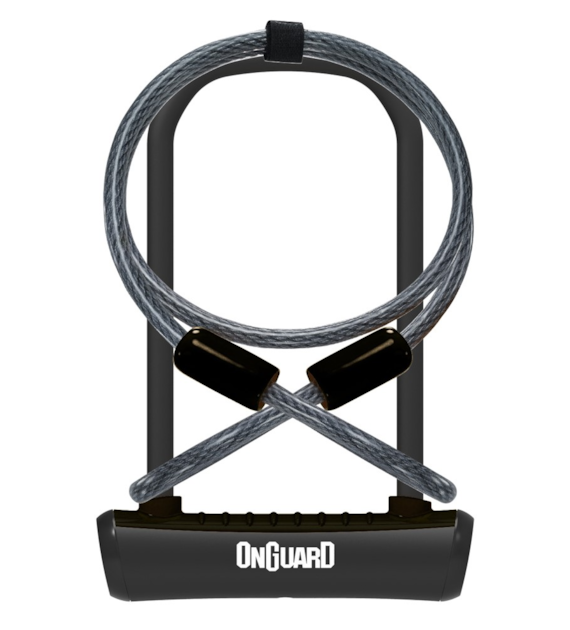 Zapięcie rowerowe ONGUARD NEON 8154BL U-LOCK + LINKA - ⌀ 11mm, Wymiary: 115mm x 230mm - uchwyt + 2x Klucze + LINKA 10mm x 120cm Czarne (NEW)