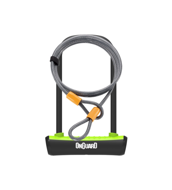 Zapięcie rowerowe ONGUARD NEON 8154GR U-LOCK + LINKA - ⌀ 11mm, Wymiary: 115mm x 230mm - uchwyt + 2x Klucze + LINKA 10mm x 120cm Zielone (NEW)