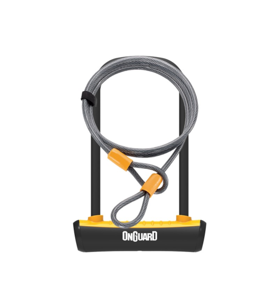 Zapięcie rowerowe ONGUARD NEON 8154OR U-LOCK + LINKA - ⌀ 11mm, Wymiary: 115mm x 230mm - uchwyt + 2x Klucze + LINKA 10mm x 120cm Pomarańczowe (NEW)
