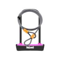 Zapięcie rowerowe ONGUARD NEON 8154PN U-LOCK + LINKA - ⌀ 11mm, Wymiary: 115mm x 230mm - uchwyt + 2x Klucze + LINKA 10mm x 120cm Różowe (NEW)