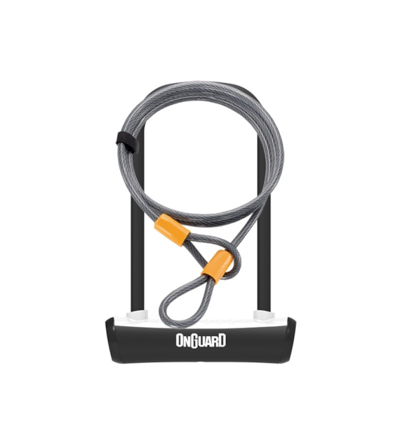 Zapięcie rowerowe ONGUARD NEON 8154WH U-LOCK + LINKA - ⌀ 11mm, Wymiary: 115mm x 230mm - uchwyt + 2x Klucze + LINKA 10mm x 120cm Białe (NEW)
